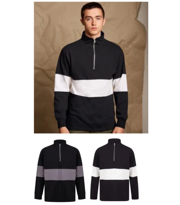 FR006 Front Row Panelled Zip Neck Sweatshirt